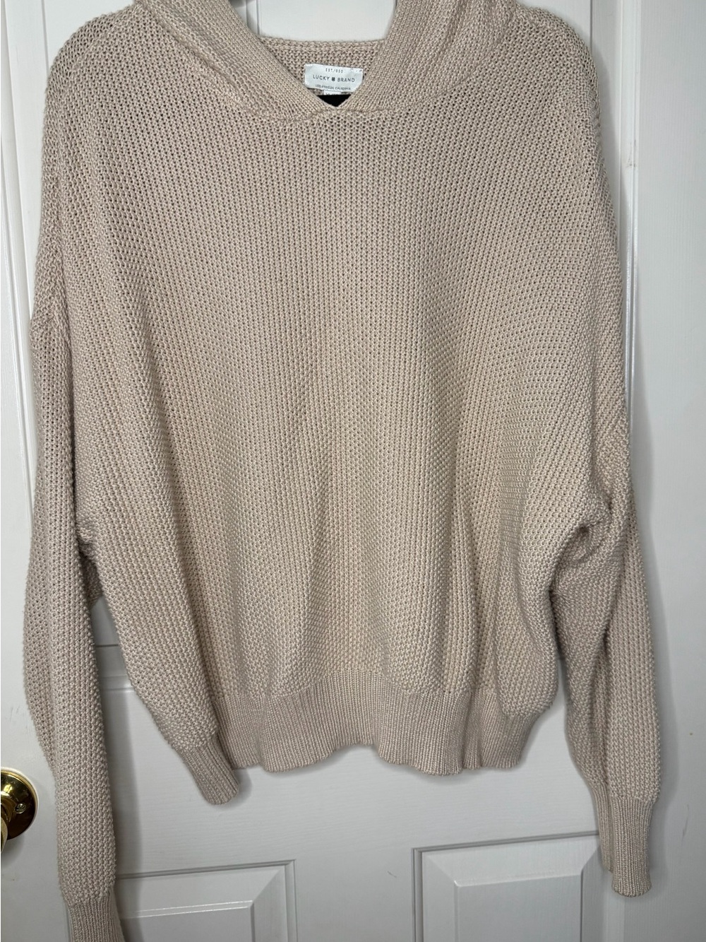 Lucky Brand Crewneck Knit Sweater in Light Beige